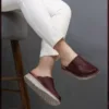 صندل زنانه جلوبسته چرم طبیعی ماکسیم مدل صدف