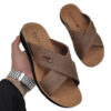 صندل مردانه پاپا مدل آرش ضربدری brown - Image 2