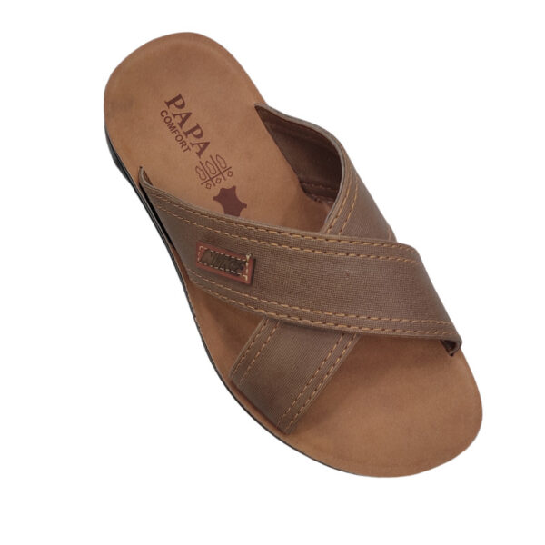 صندل مردانه پاپا مدل آرش ضربدری brown - Image 4