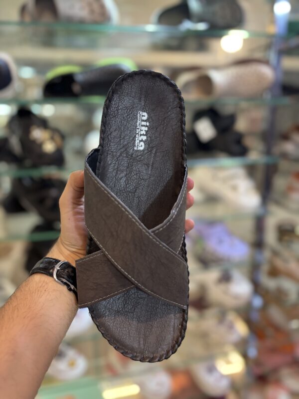 صندل طبی مردانه نیکتا مدل ضربدری gray - Image 3