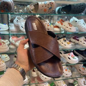 صندل طبی مردانه نیکتا مدل ضربدری قهوه ای